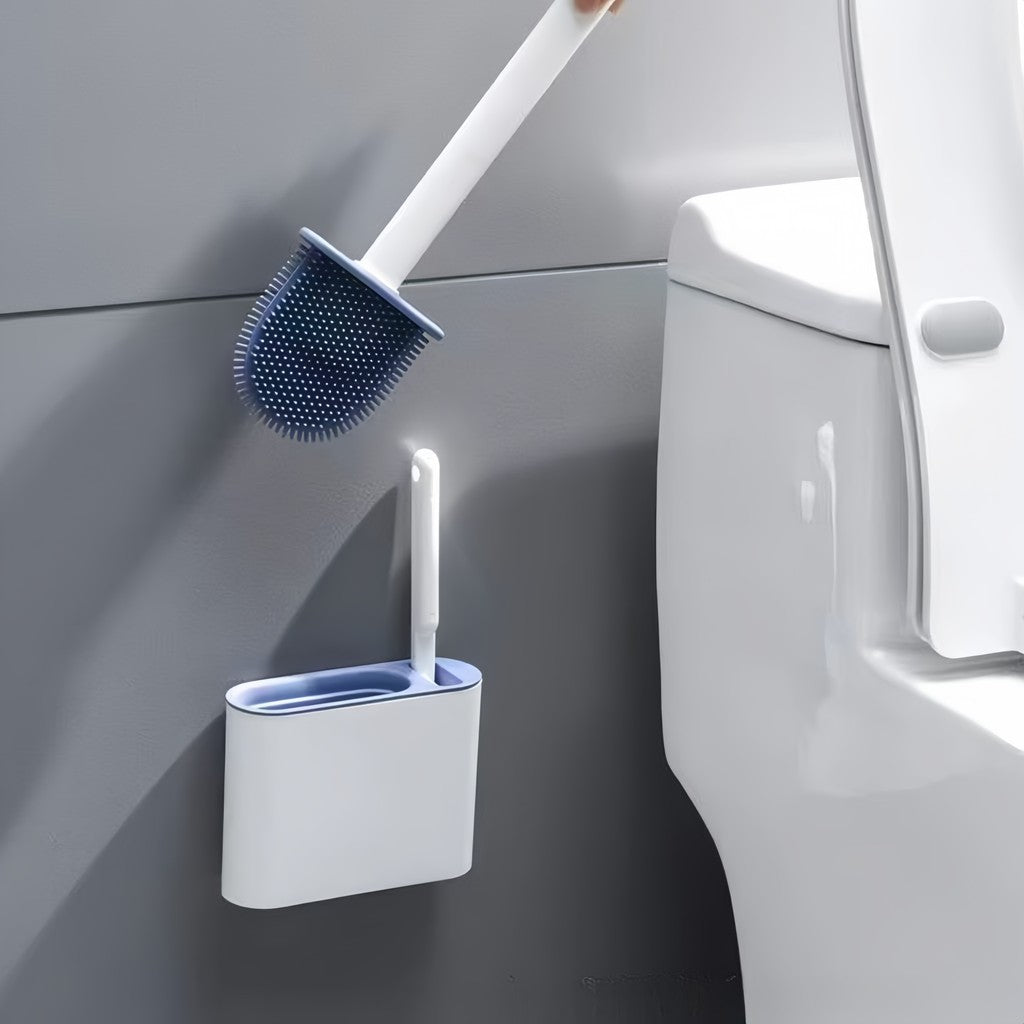 2 em 1 Escova de Silicone para Vaso Sanitário - Base de Banheiro Privada, Alta Eficiência - Minha loja